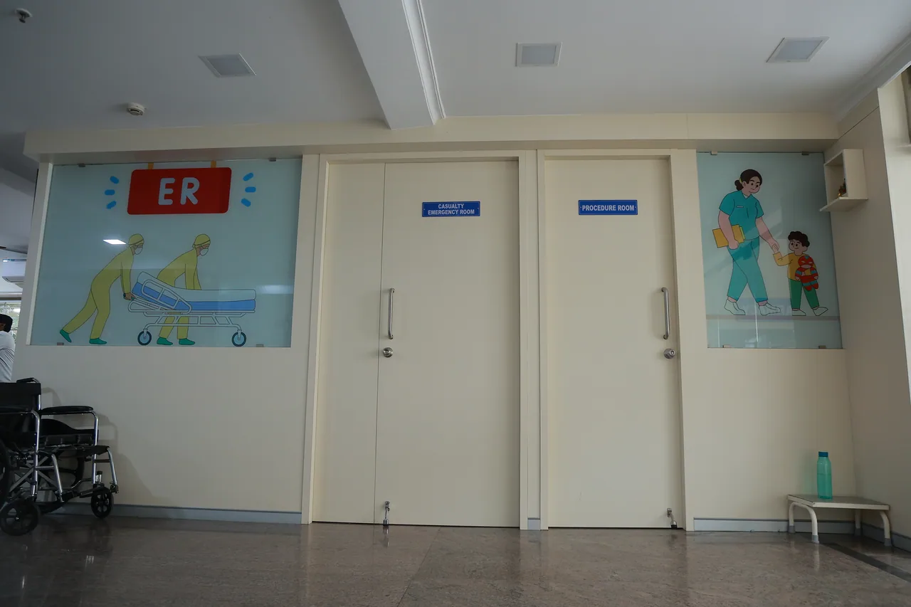 Casualty Emergency Room and Procedure Room doors at Tara Hospital
