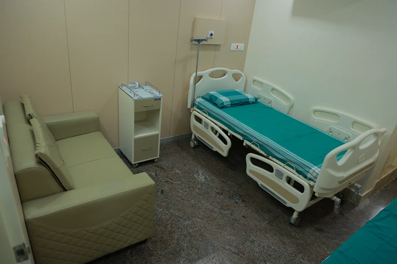 Premium private ward room with attendant sofa and modern amenities